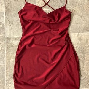 Wrapped mini satin dress